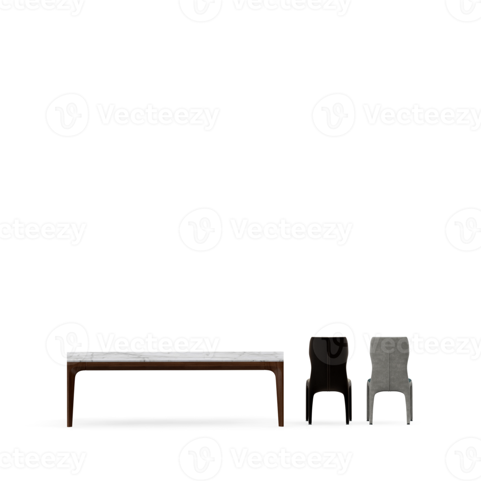 Isometric Table set front 3D render png