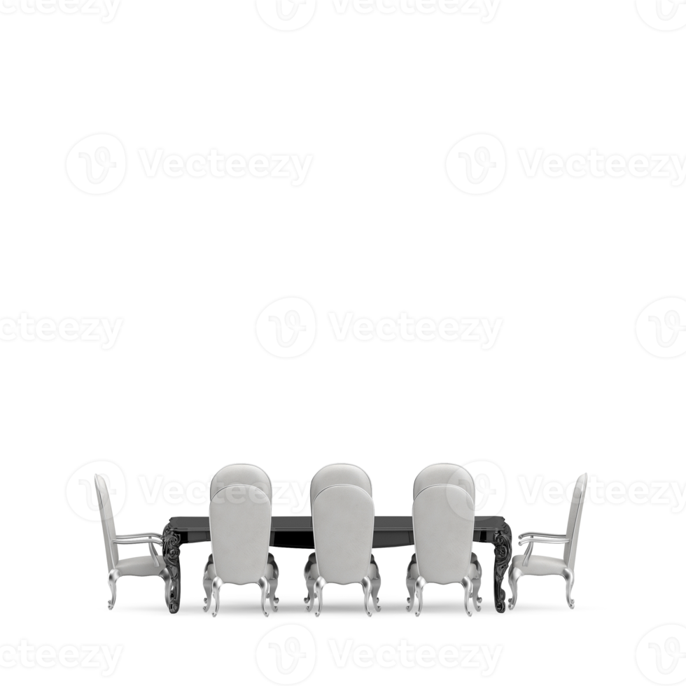 Isometric Table set front 3D render png