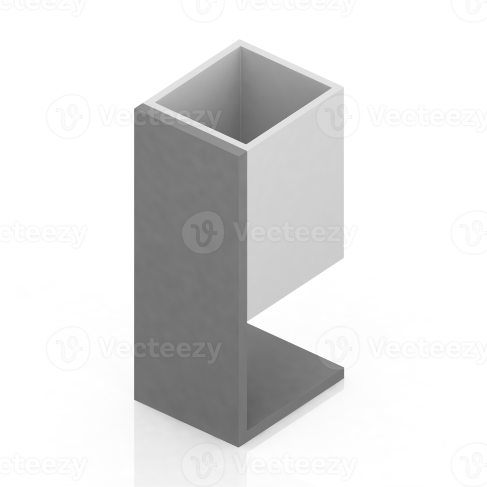 latas de lixo isométricas renderização 3d png