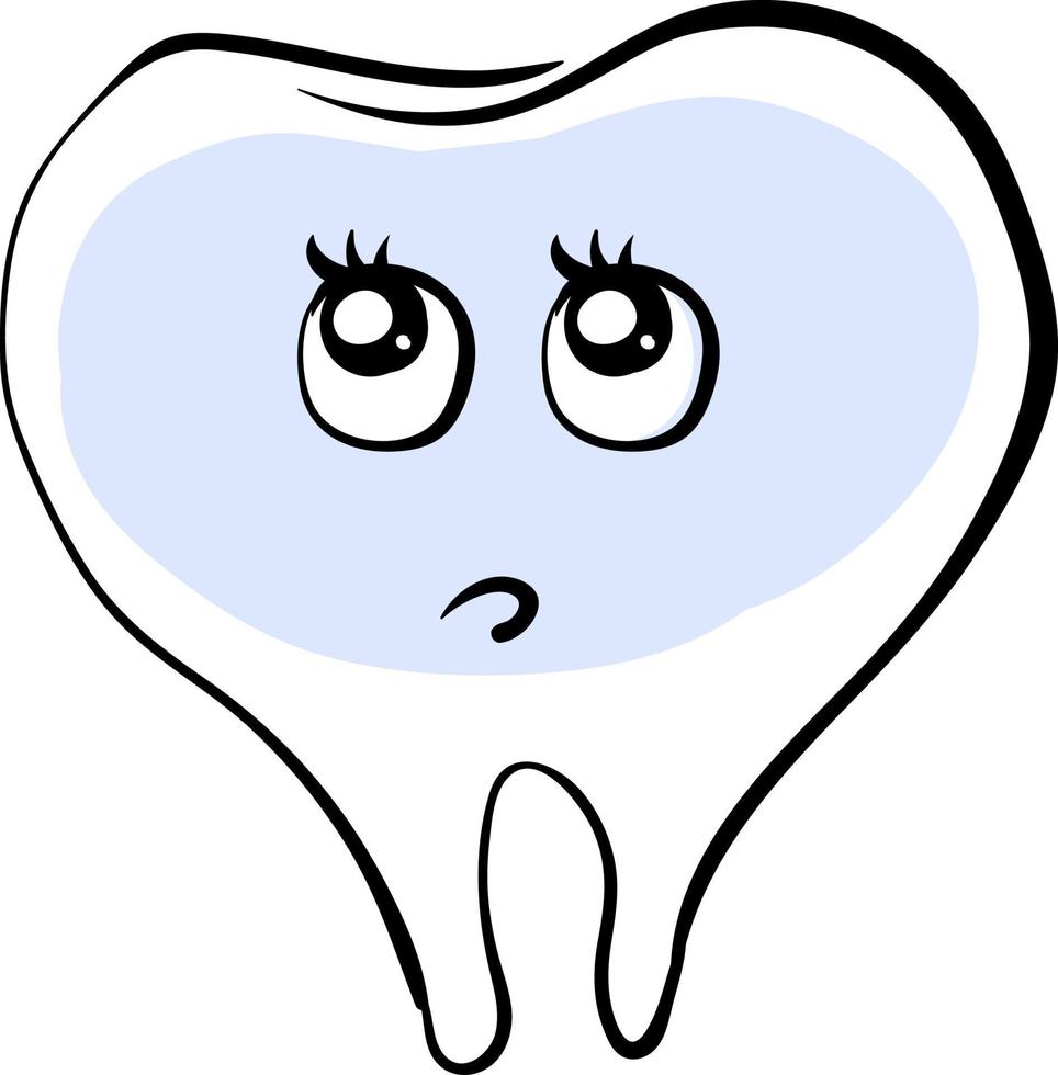 Fat tooth, illustration, vector on white background.