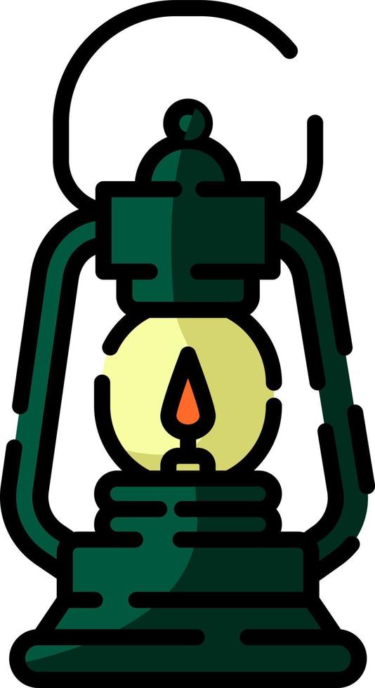 Camping lamp, illustration, vector on a white background.