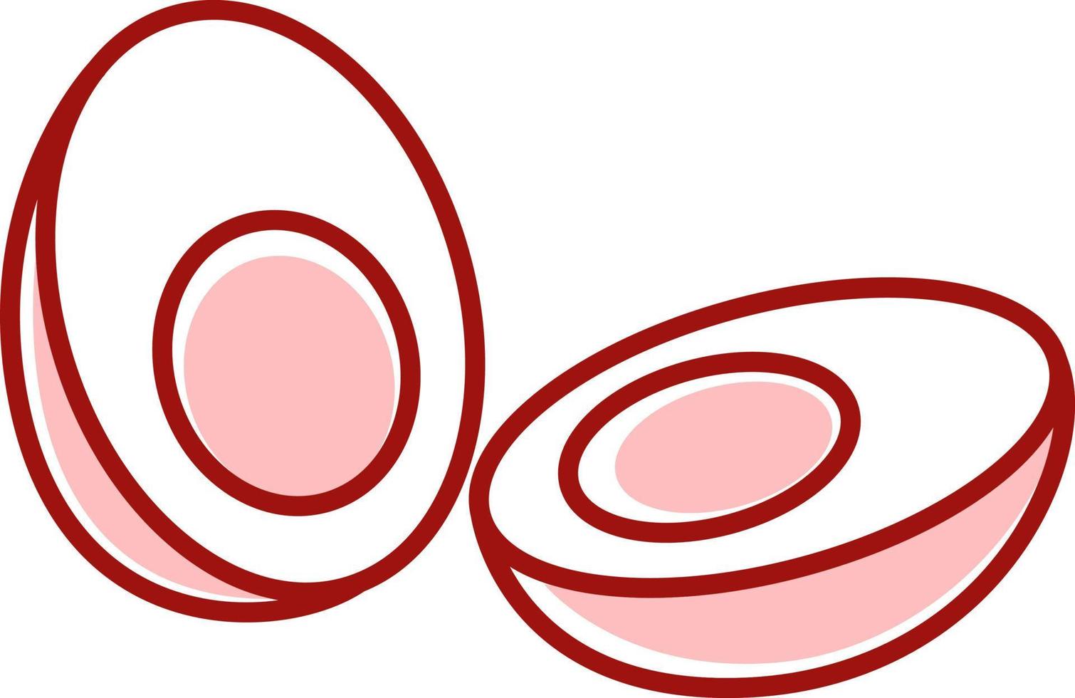 Boiled egg, illustration, vector on white background.
