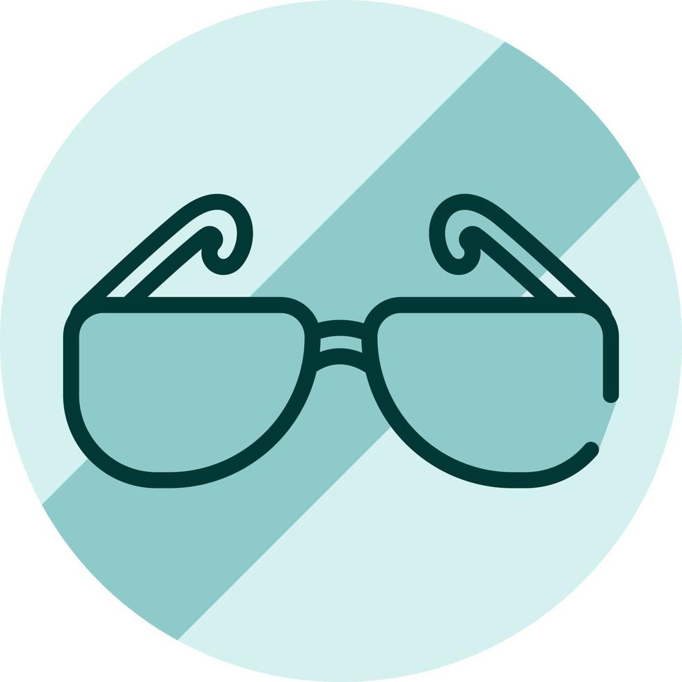 señal de advertencia sin gafas, ilustración, vector sobre fondo blanco.