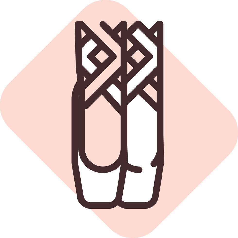 Ballet shoes, illustration, vector on a white background.