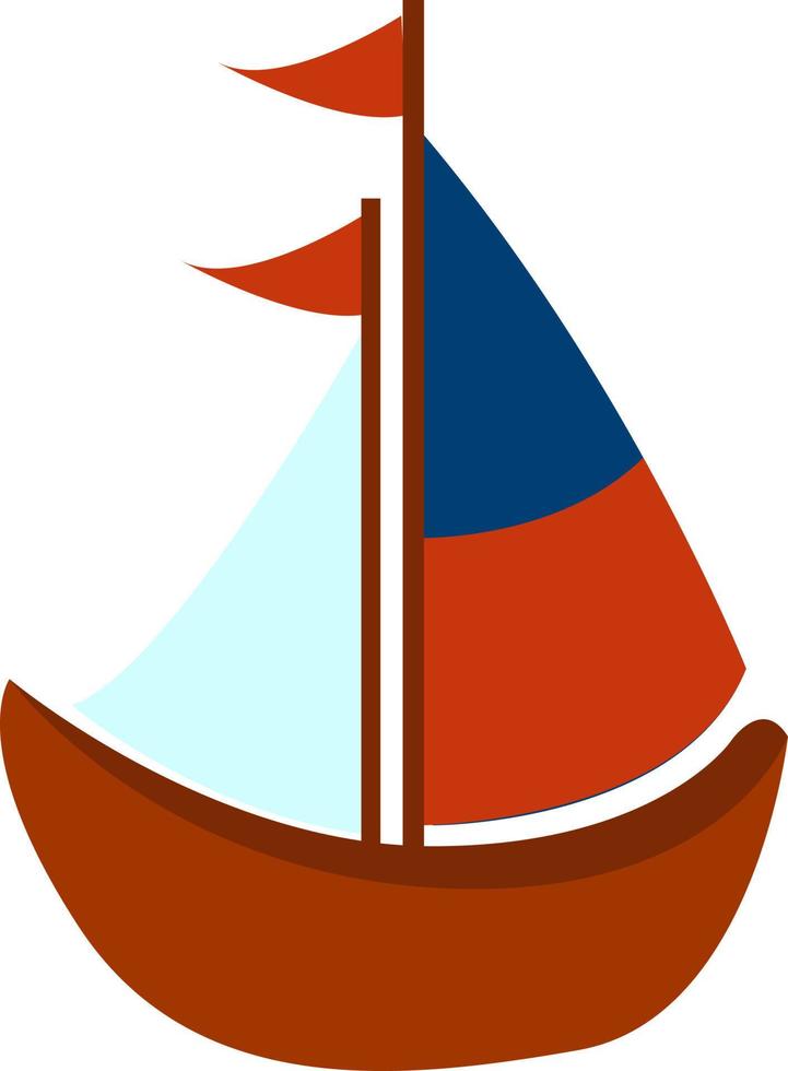 barco de juguete, ilustración, vector sobre fondo blanco.