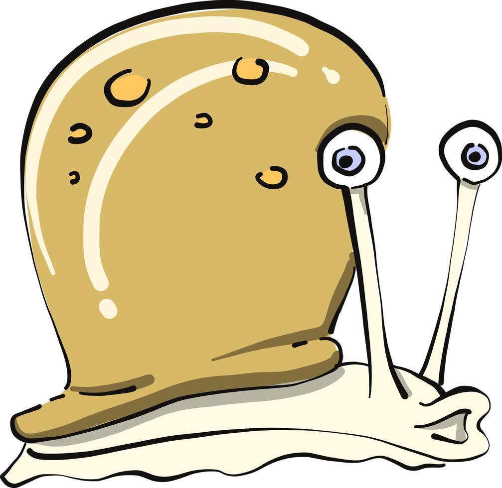 Weird snail, illustration, vector on white background
