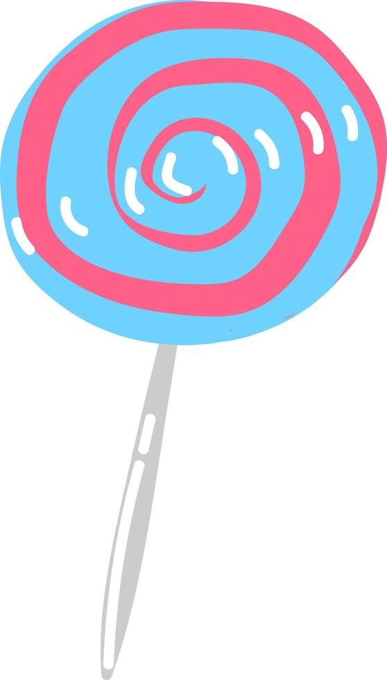 Pink lollipop, illustration, vector on white background.