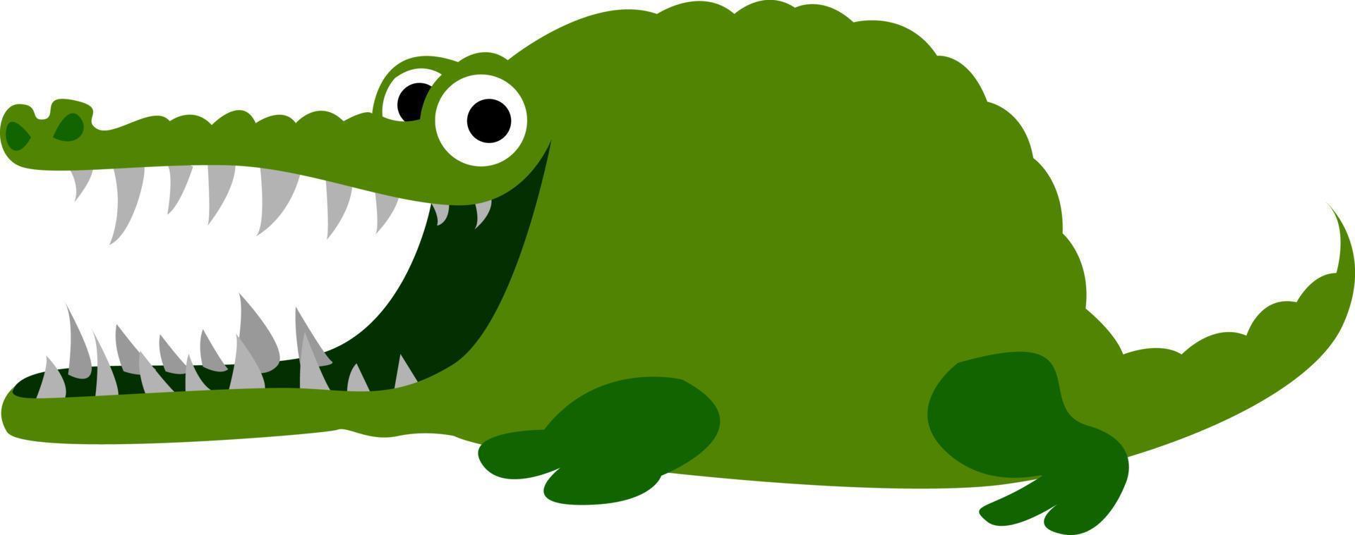 Smiling crocodile, illustration, vector on white background.