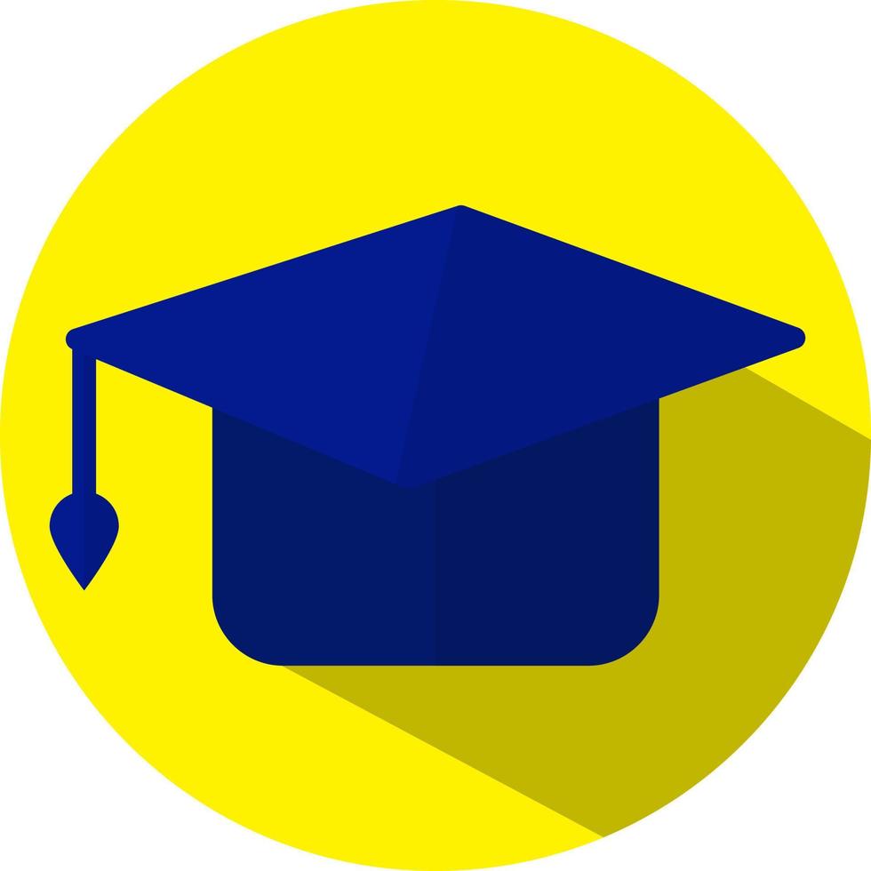 Blue graduation hat, illustration, vector, on a white background. vector