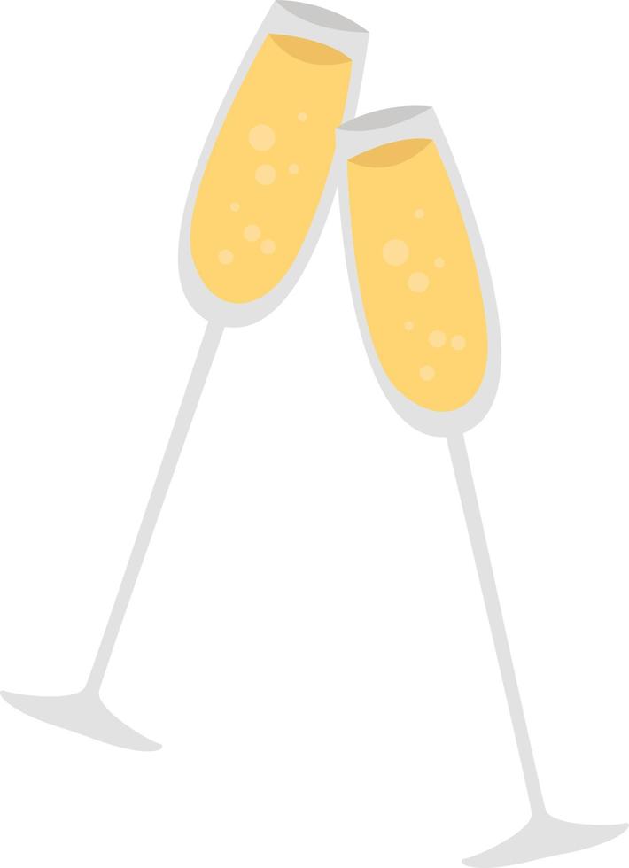 Glasses of champagne, illustration, vector on white background