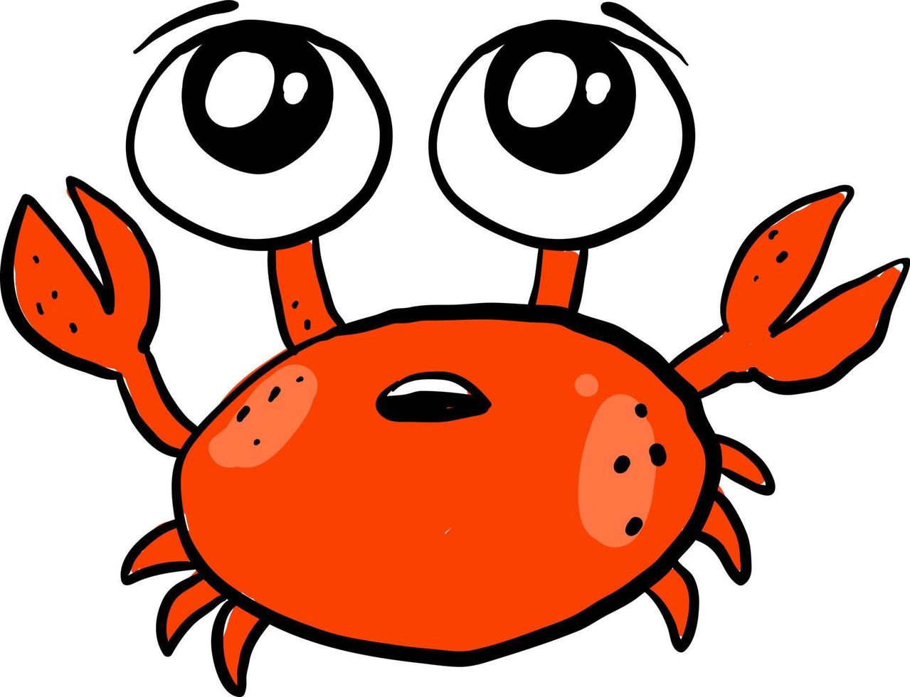 Cute crab, illustration, vector on white background.