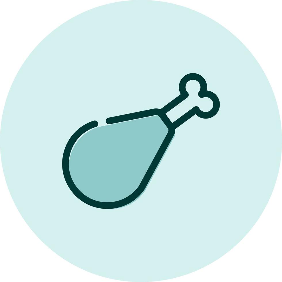 Chicken drum, illustration, vector on a white background.
