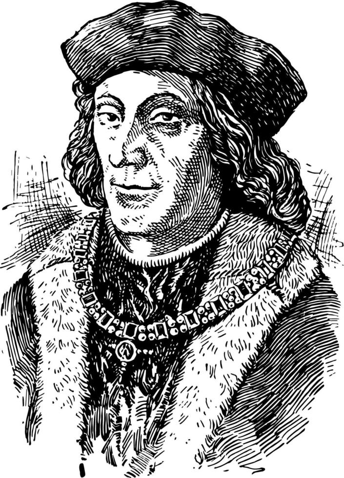 Henry VII, vintage illustration vector