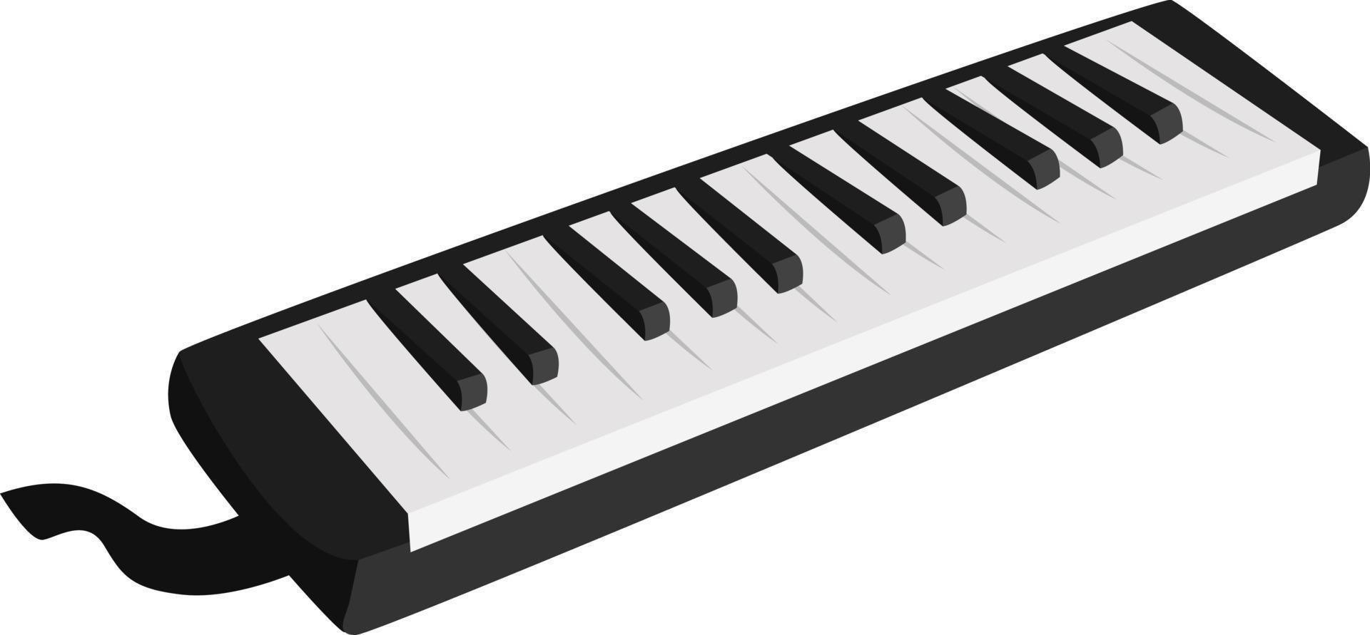 Melodica instrument, illustration, vector on white background