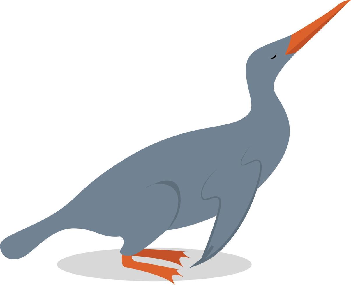 Waimanu bird, illustration, vector on white background.