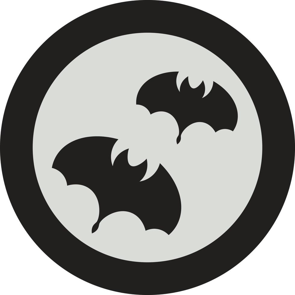 Bats on the moon, illustration, vector, on a white background. vector