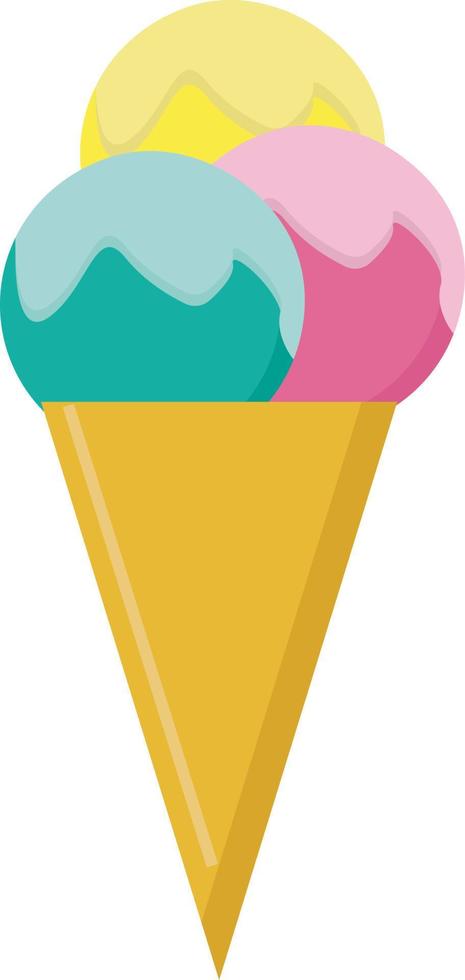 Big ice cream, illustration, vector on white background.