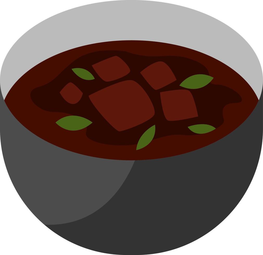 Asian nasi rawon, illustration, vector on a white background