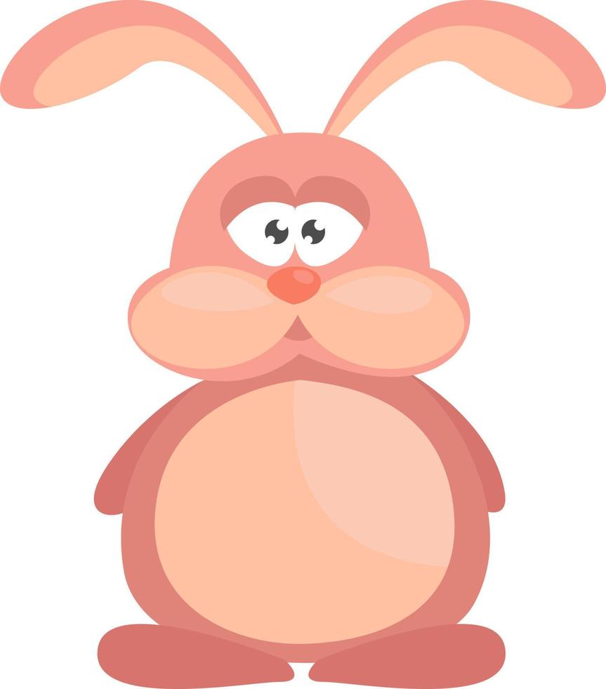 Pink fat rabbit ,illustration,vector on white background vector