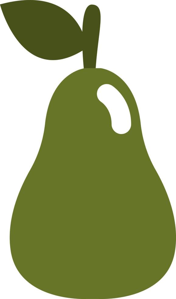 Green autumn pear, illustration, vector, on a white background. vector