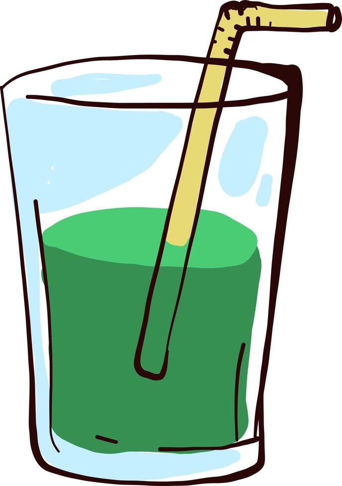 Green juice, illustration, vector on white background
