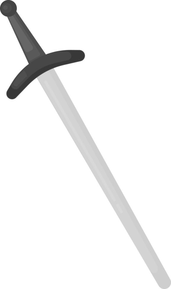 Big sword, illustration, vector on white background.