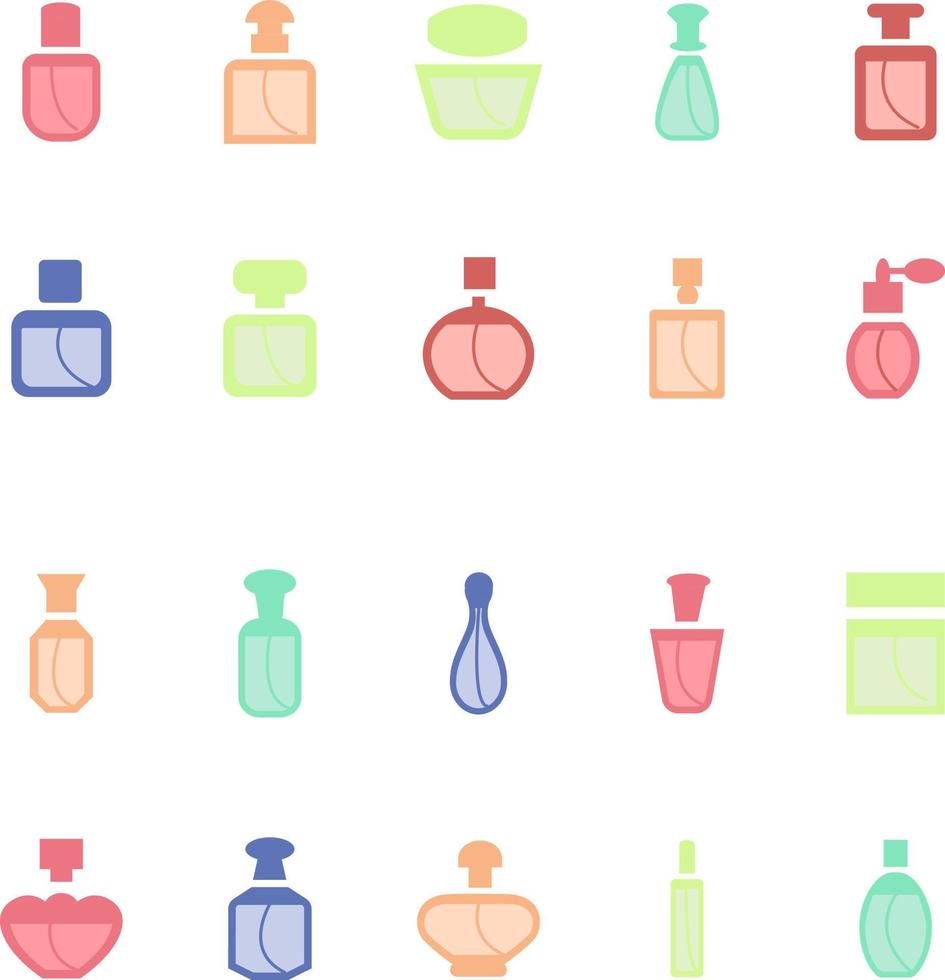Perfume bottles, illustration, vector on a white background.