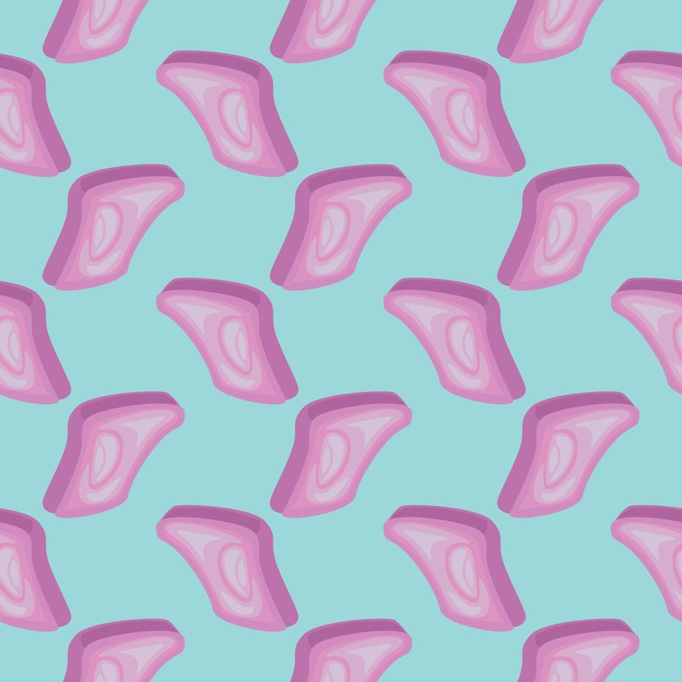 Violet sliced bread ,seamless pattern on blue background. vector
