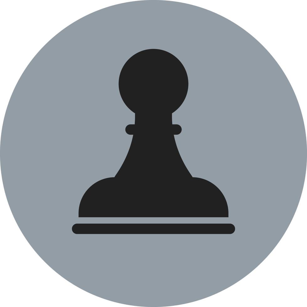Chess figure black pawn, illustration, vector on white background.