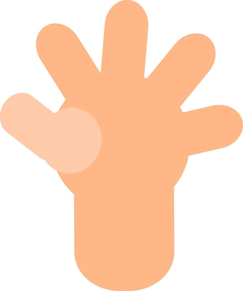 Five fingers, illustration, vector on a white background.