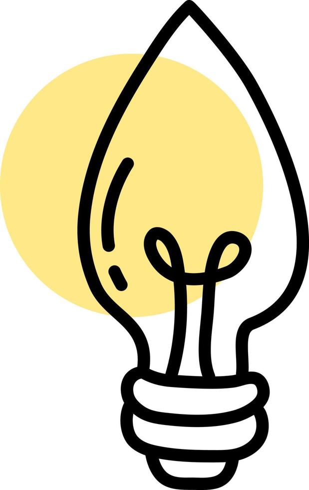 Candle angular light bulb, icon illustration, vector on white background