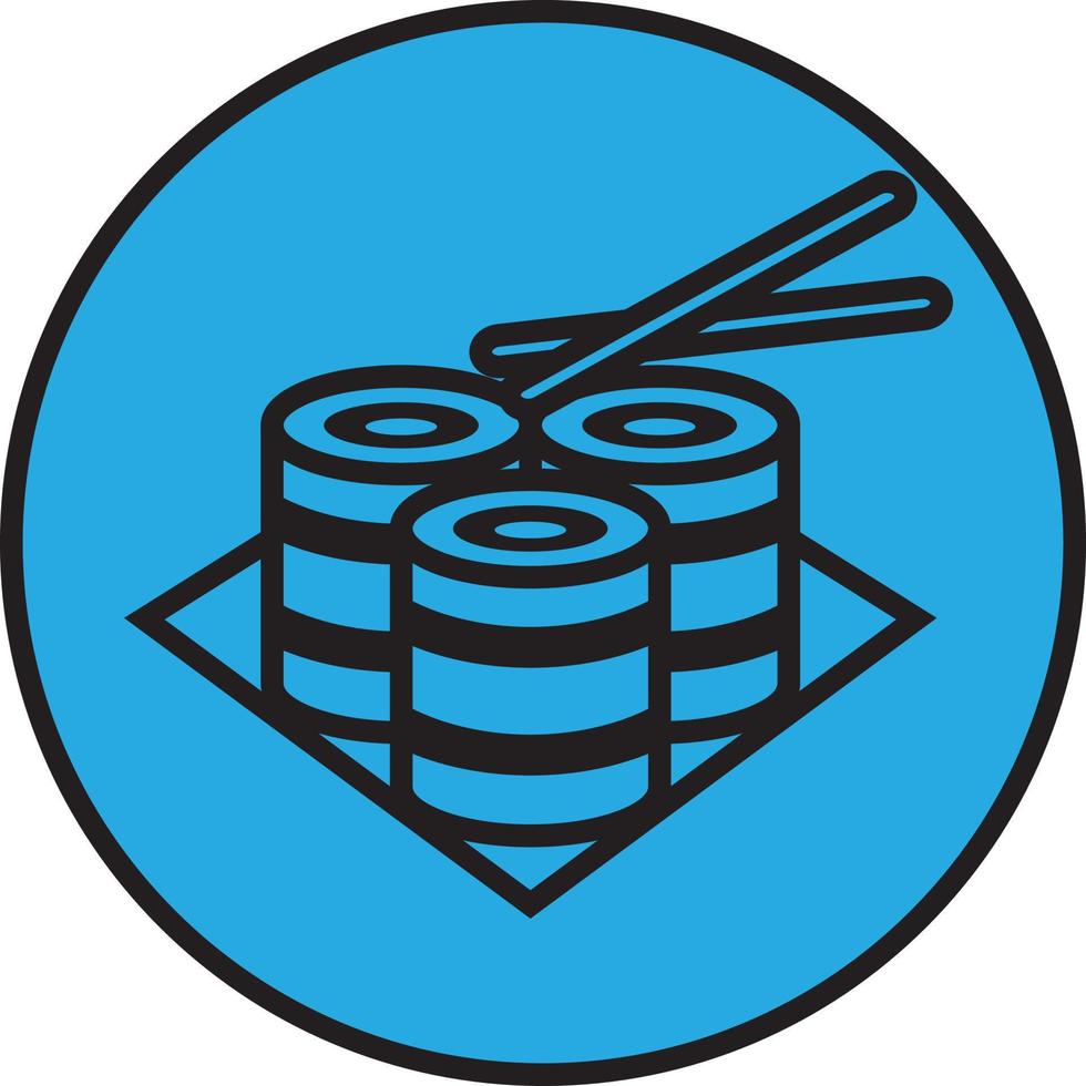 Fresh sushi rolls, illustration, vector on a white background.