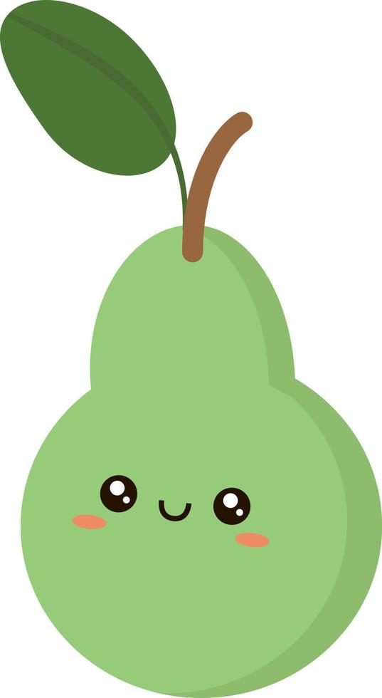 Green pear, illustration, vector on white background.