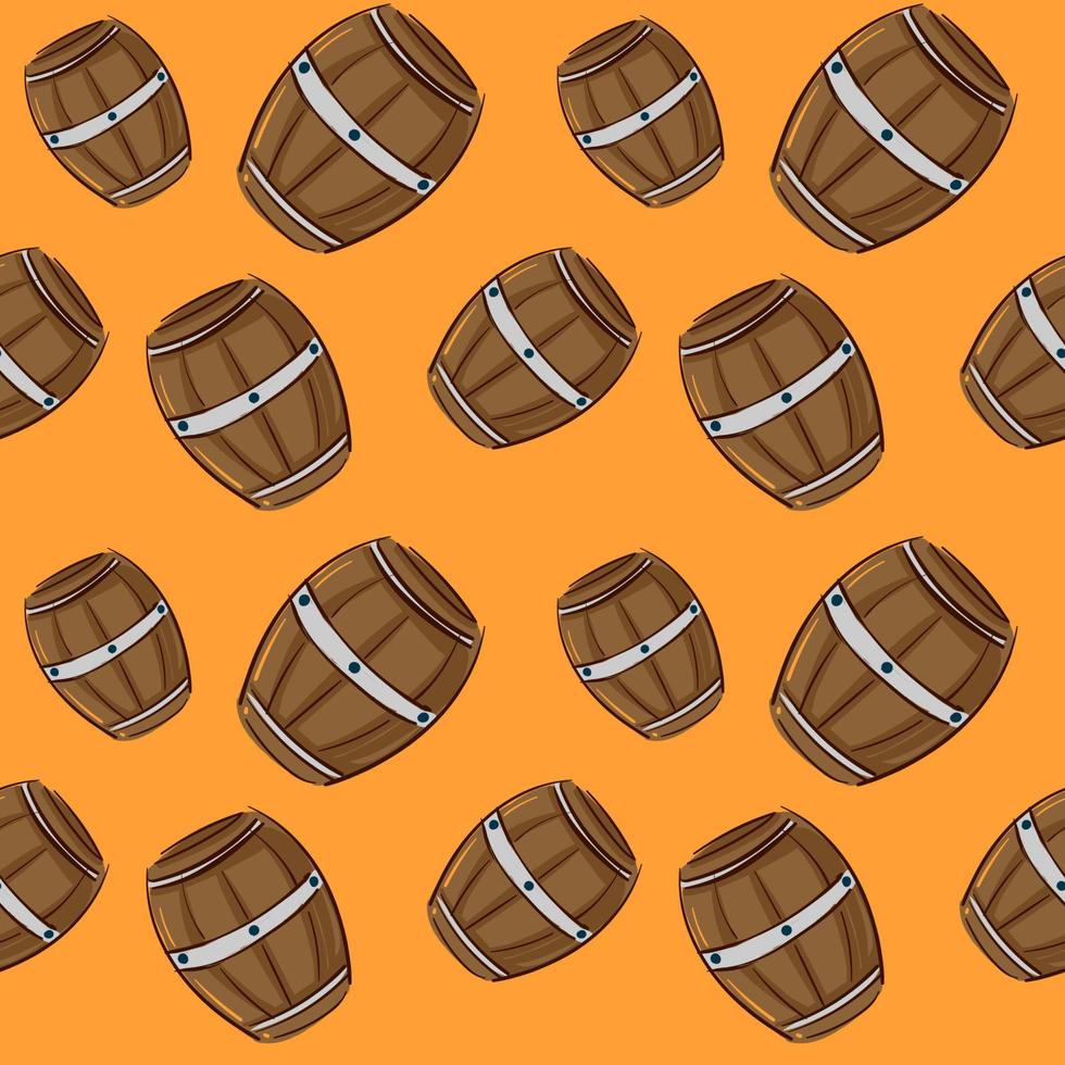 Barrels pattern, illustration, vector on white background.