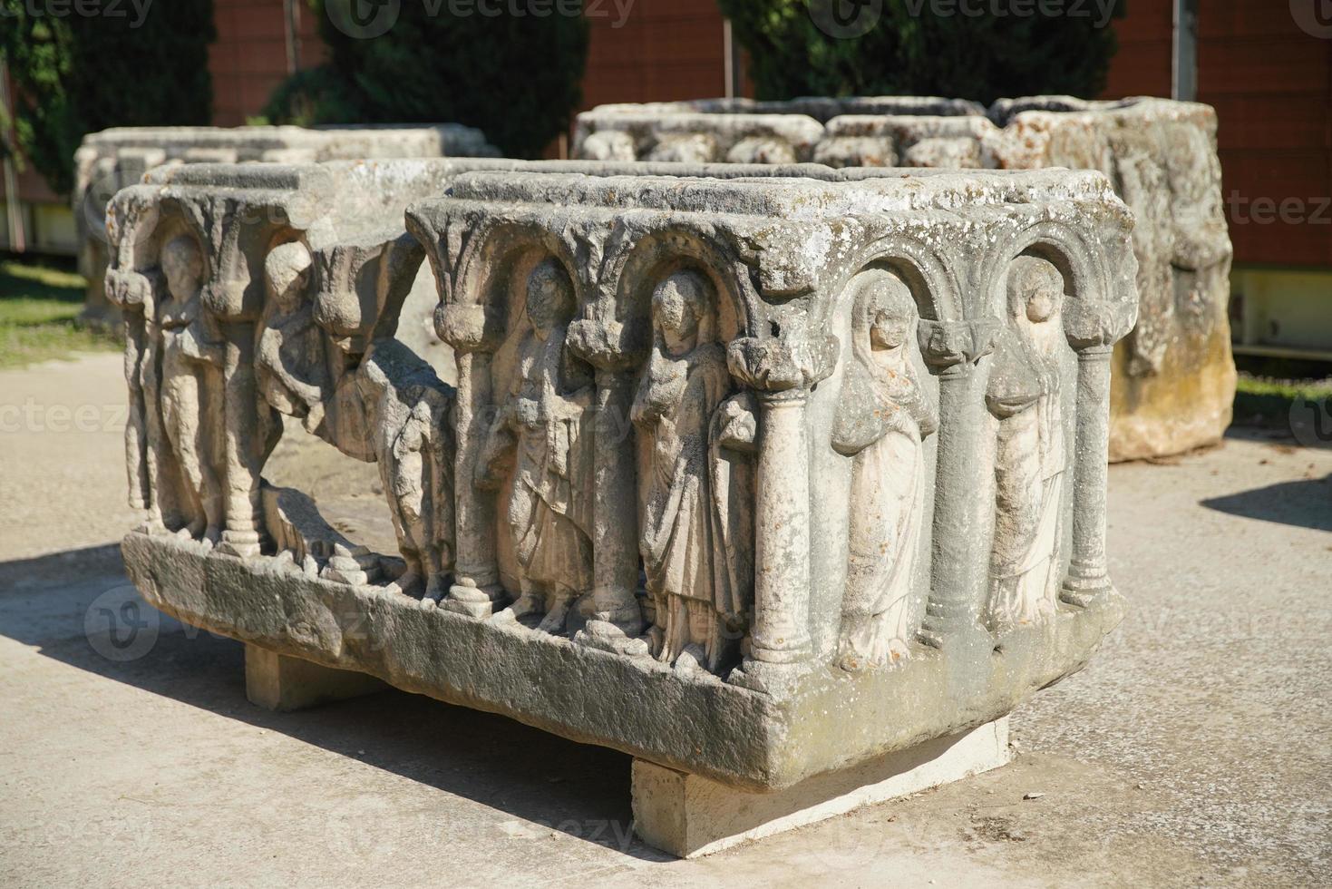 Sarcophagus in Aphrodisias Ancient City in Aydin, Turkiye photo