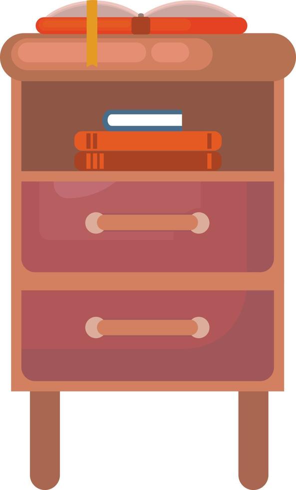 Bedside table, illustration, vector on white background.