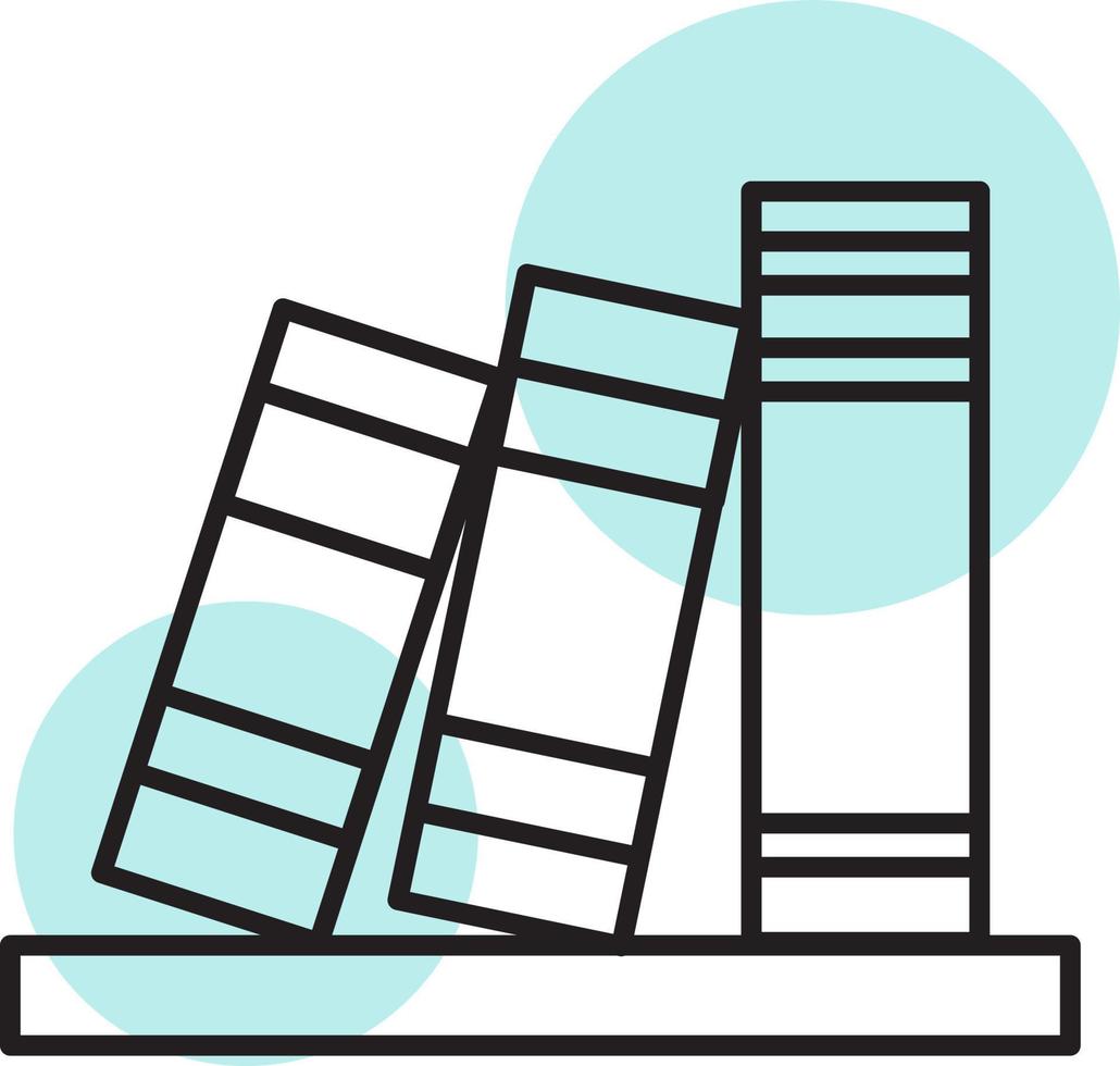 Book shelf, illustration, vector on white background.