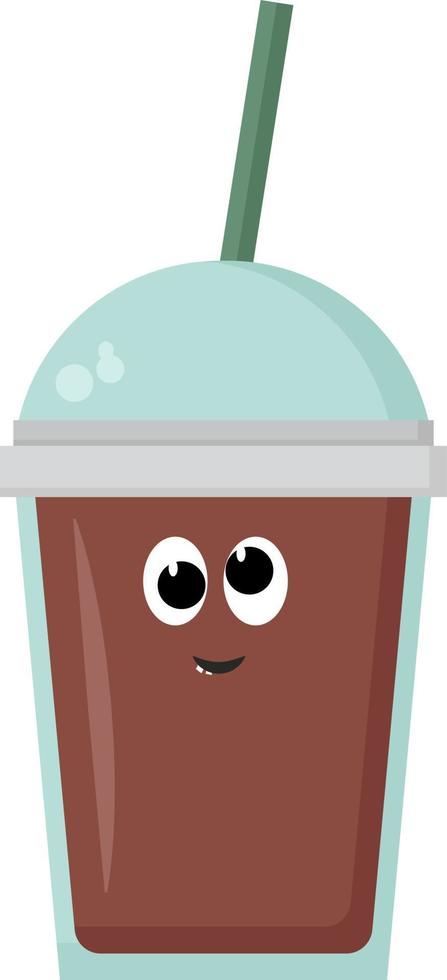 Smoothie cup, illustration, vector on white background.