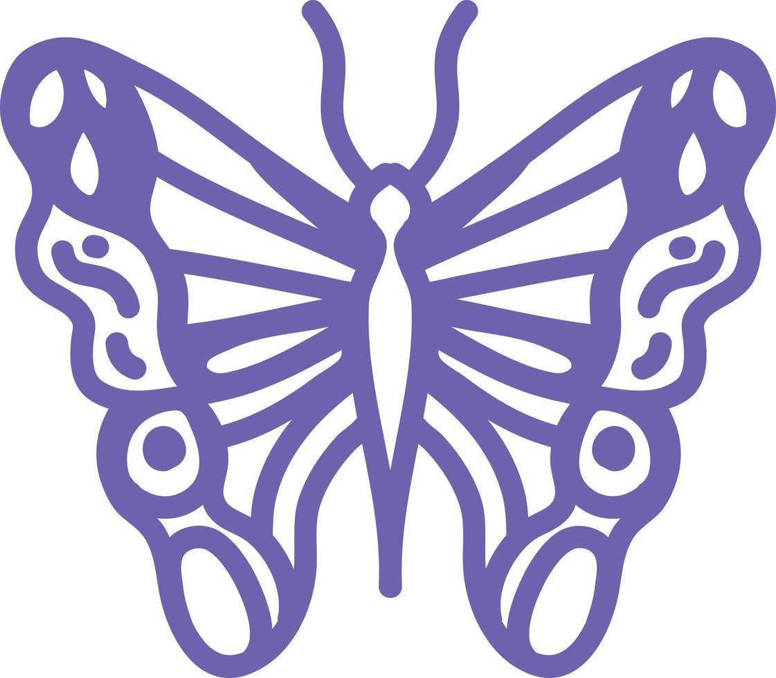 Sleepy orange butterfly, illustration, vector on a white background.