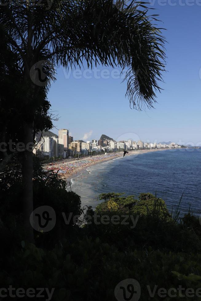 Rio de Janeiro, RJ, Brazil, 2022 - Leblon and Ipanema beaches - view from Two Brothers Cliff Natural Park photo