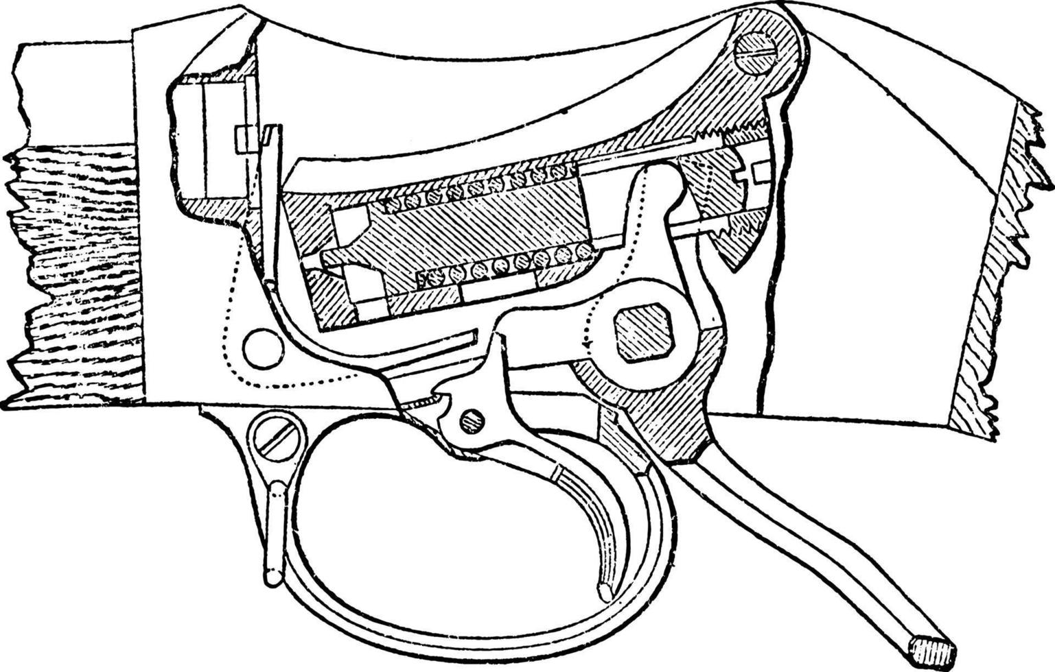 Martini Breech, vintage illustration. vector