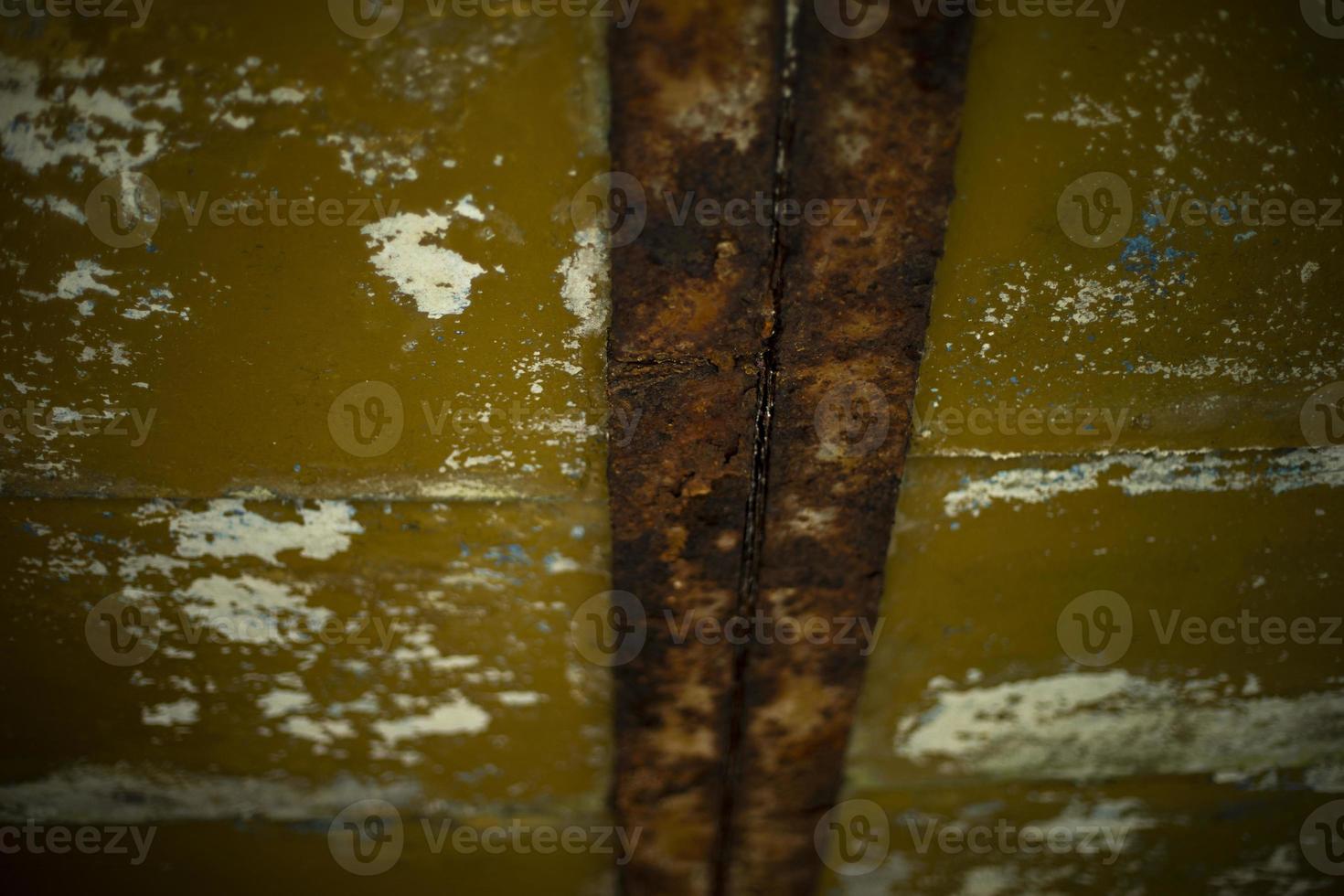 Rusty ceiling. Steel rust beam. Roof details. photo