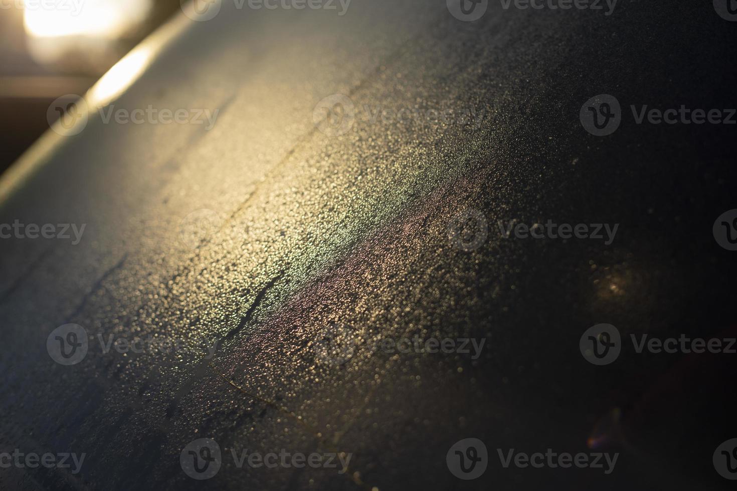 Glass condensate. Water drops on glass. Car in detail. photo
