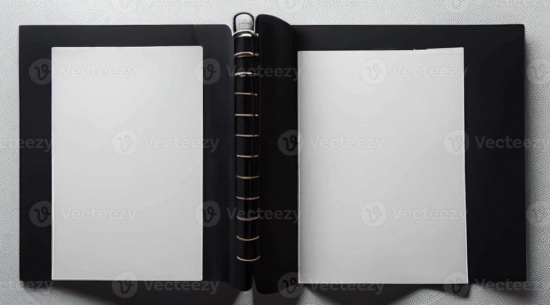 Top view photo of open copybook.