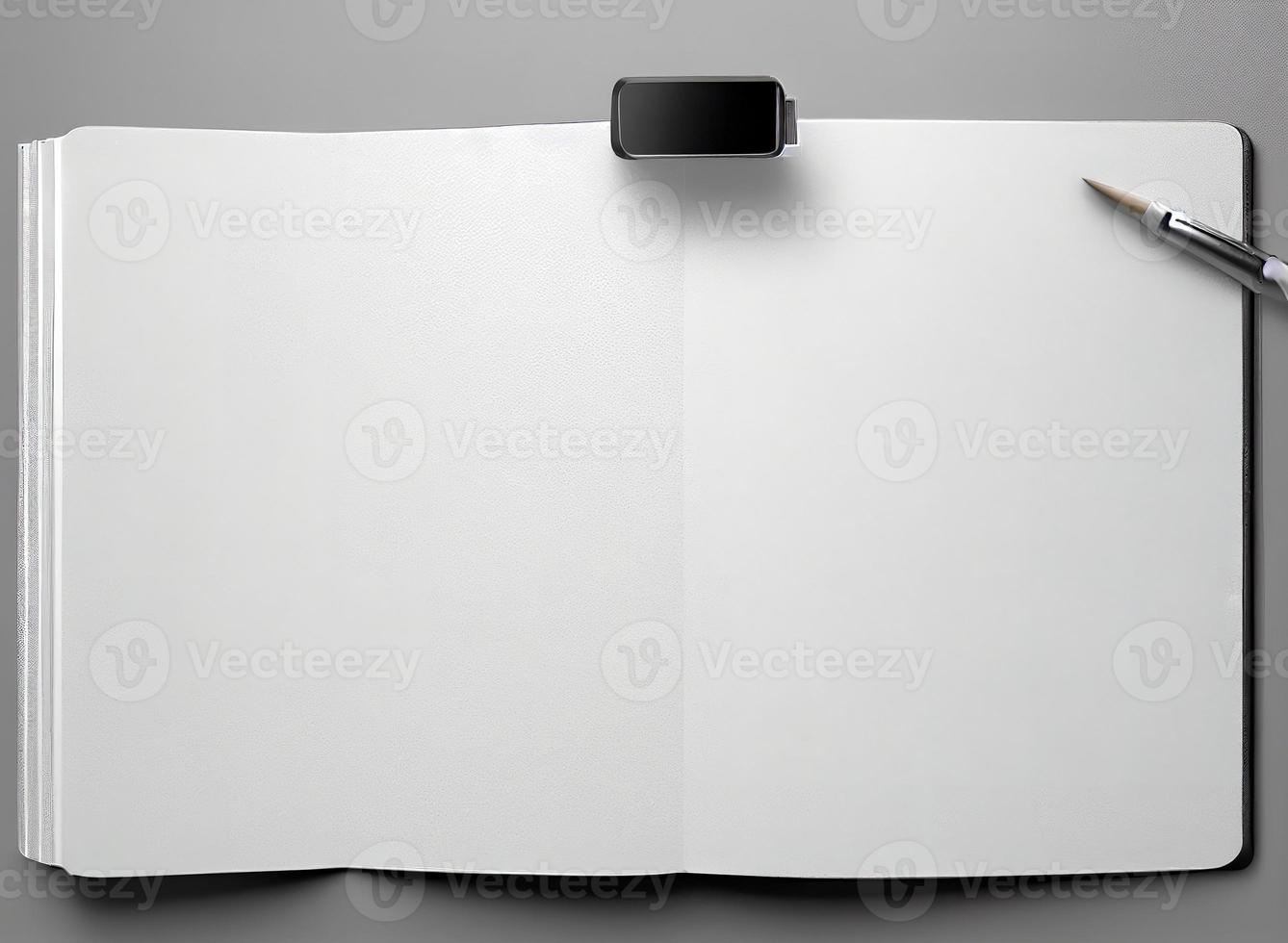 Top view photo of open copybook.