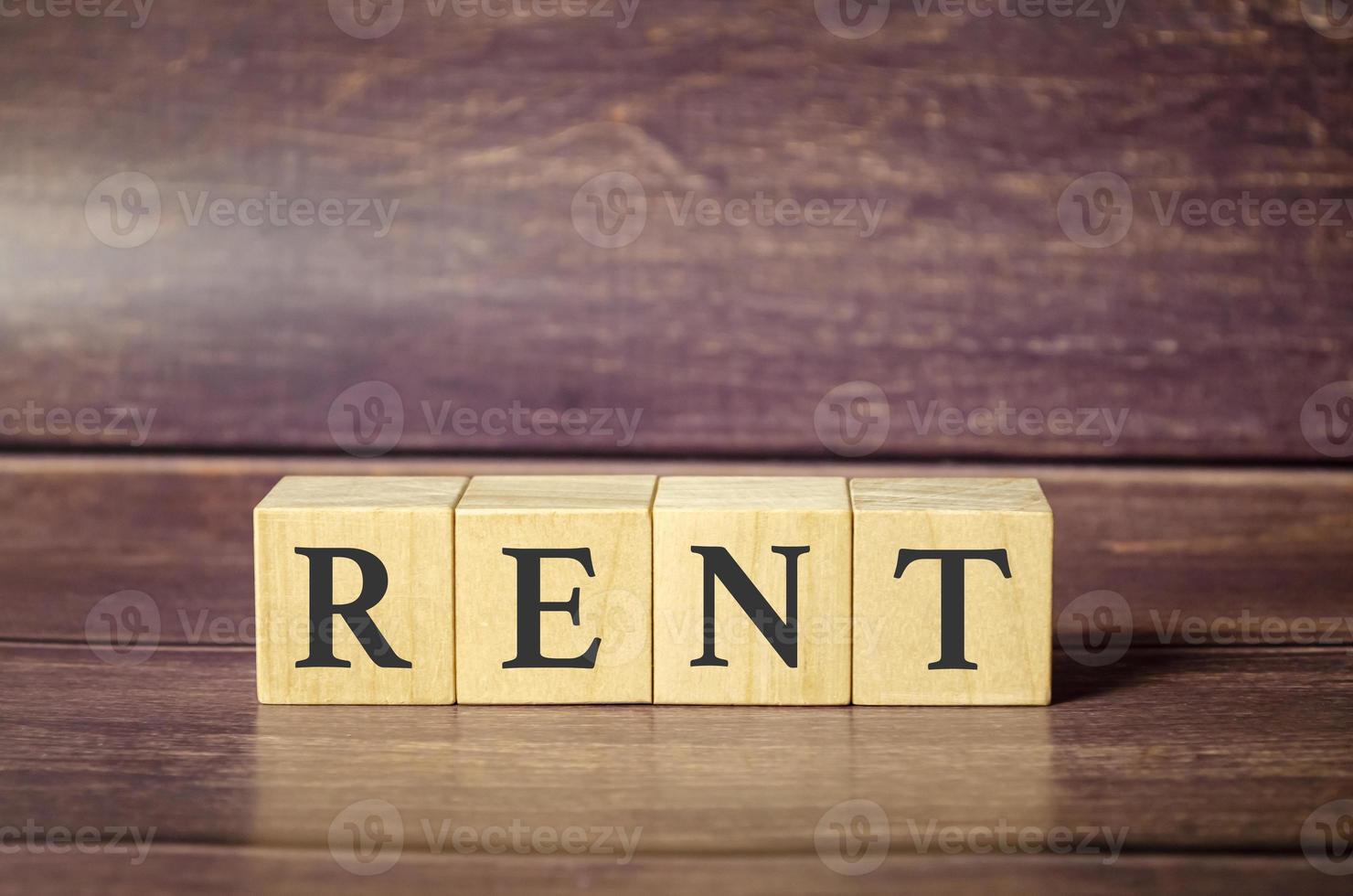 house rent concept. rent word on wooden blocks photo