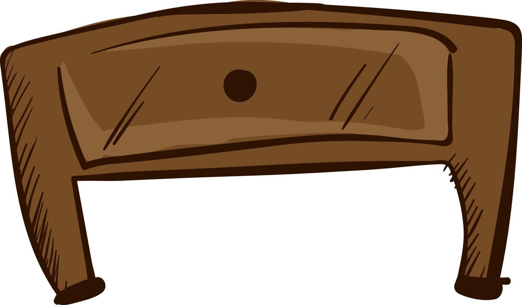 Small brown table, illustration, vector on white background.