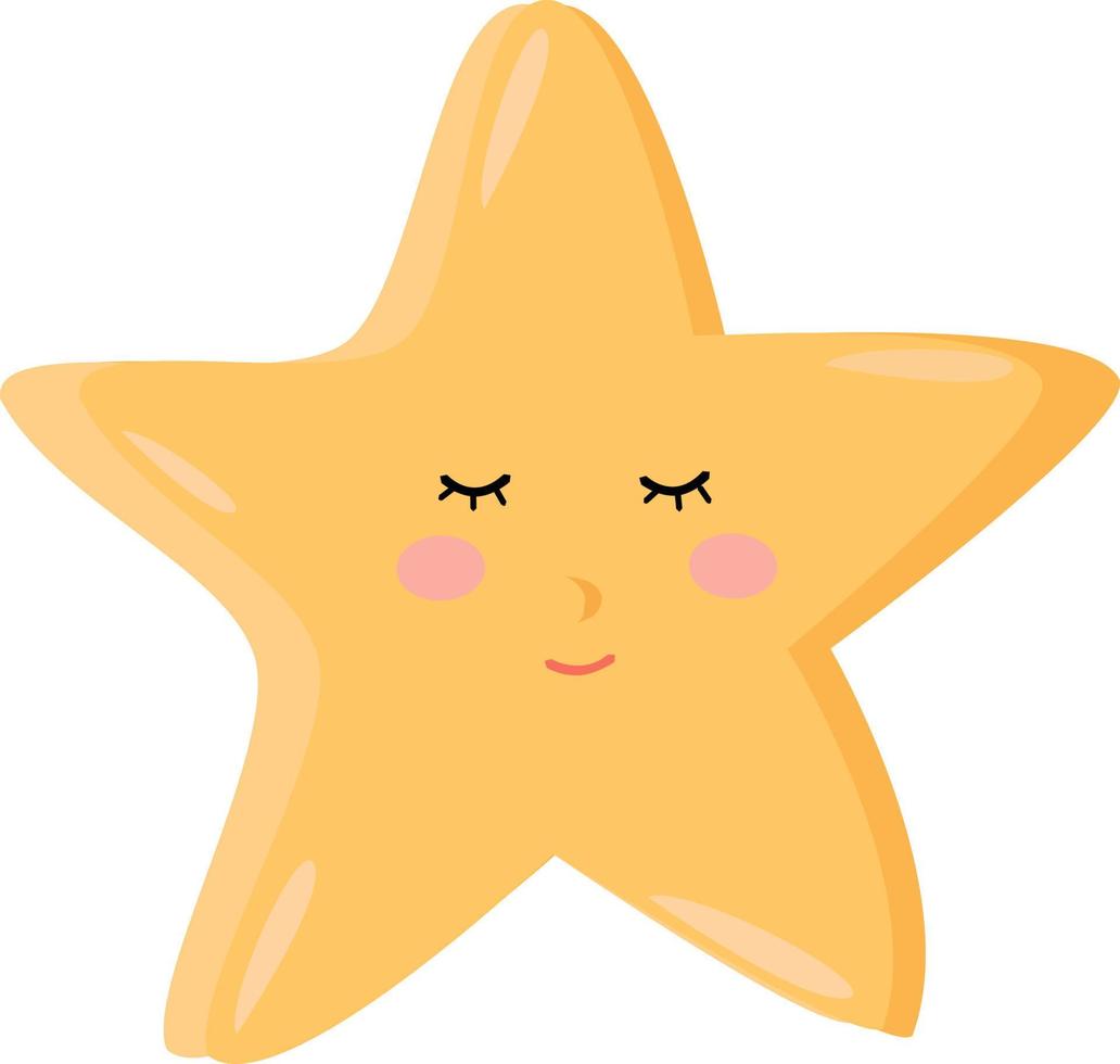 Yellow star, illustration, vector on white background.