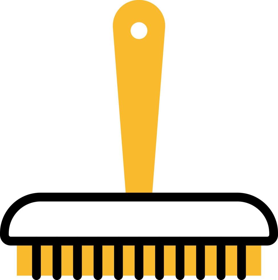Yellow cleaning brush, illustration, vector on a white background.
