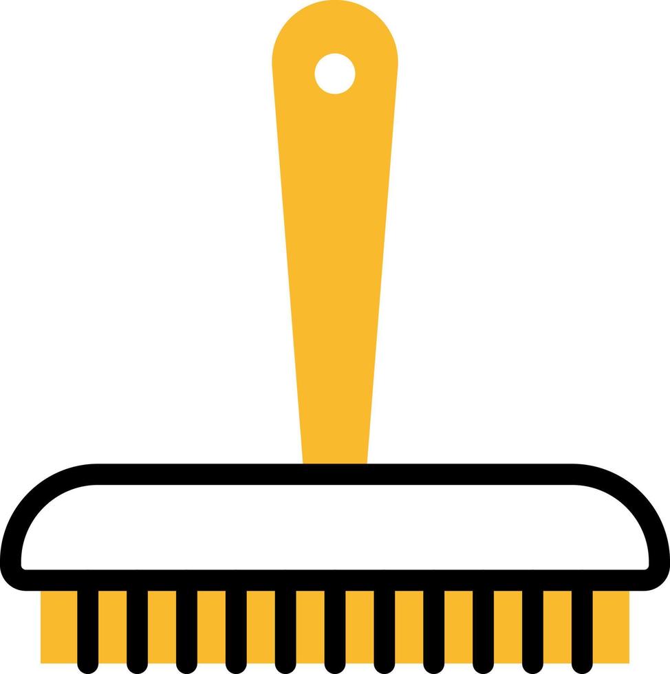 Yellow cleaning brush, illustration, vector on a white background.